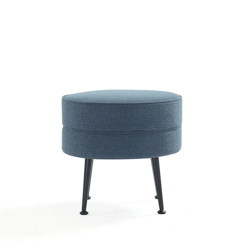 Manhattan Comfort Bailey Mid Century Modern Woven Upholstered Round Ottoman