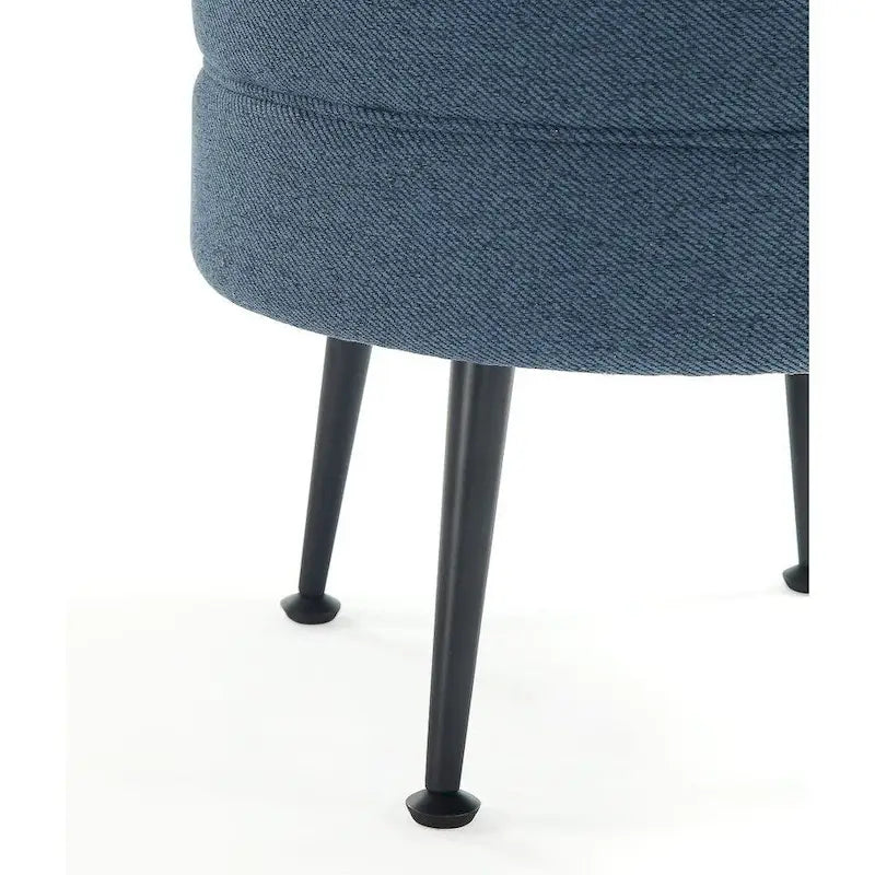 Manhattan Comfort Bailey Mid Century Modern Woven Upholstered Round Ottoman