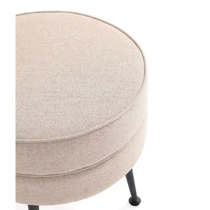 Manhattan Comfort Bailey Mid Century Modern Woven Upholstered Round Ottoman