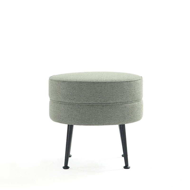 Manhattan Comfort Bailey Mid Century Modern Woven Upholstered Round Ottoman