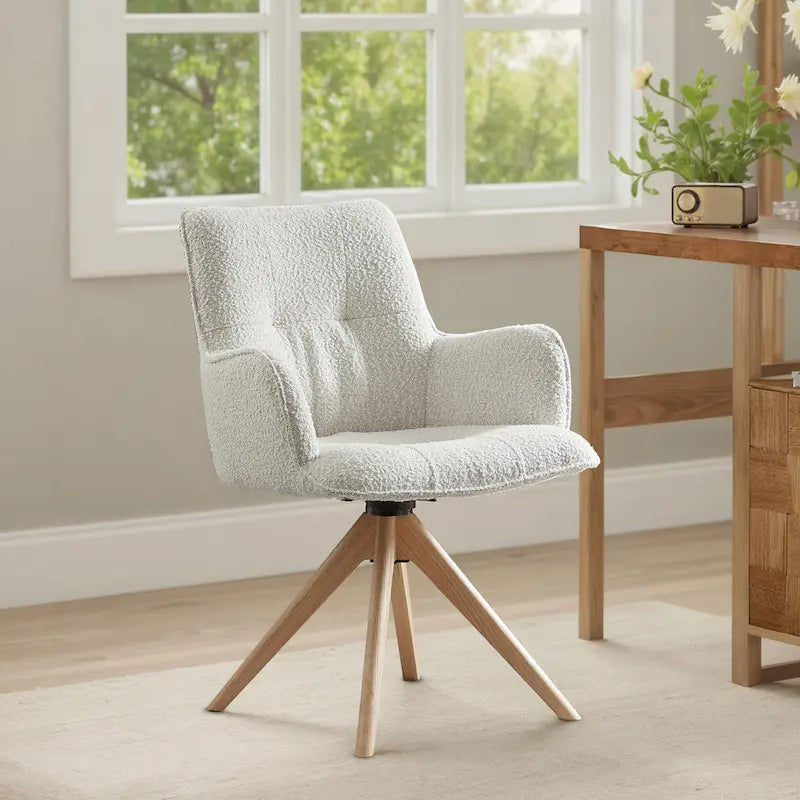 Art Leon Swivel Wood Accent Arm Chair