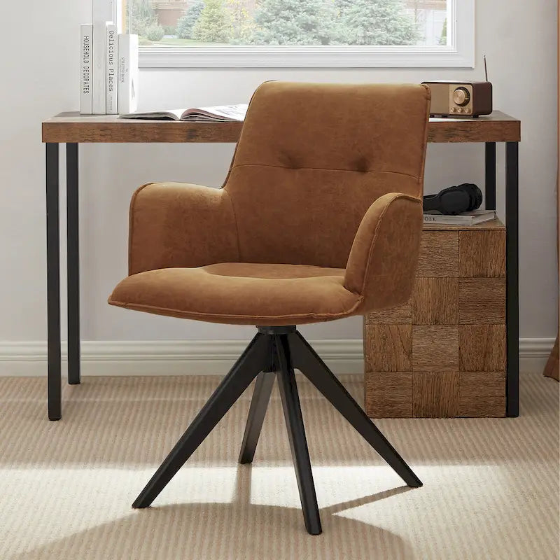 Art Leon Swivel Wood Accent Arm Chair