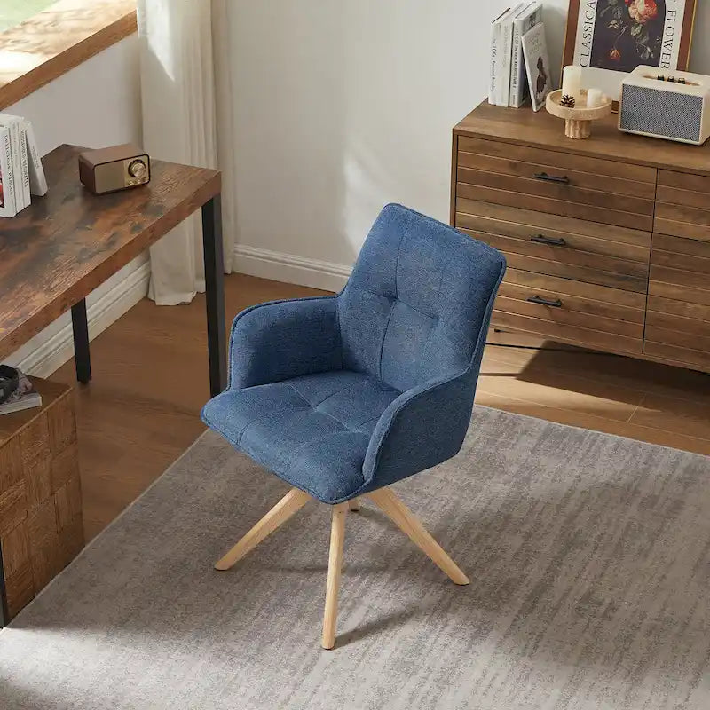 Art Leon Swivel Wood Accent Arm Chair