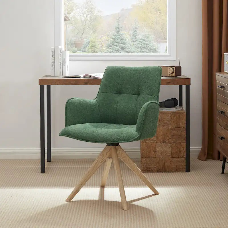 Art Leon Swivel Wood Accent Arm Chair