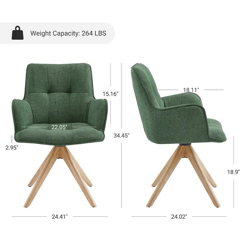 Art Leon Swivel Wood Accent Arm Chair