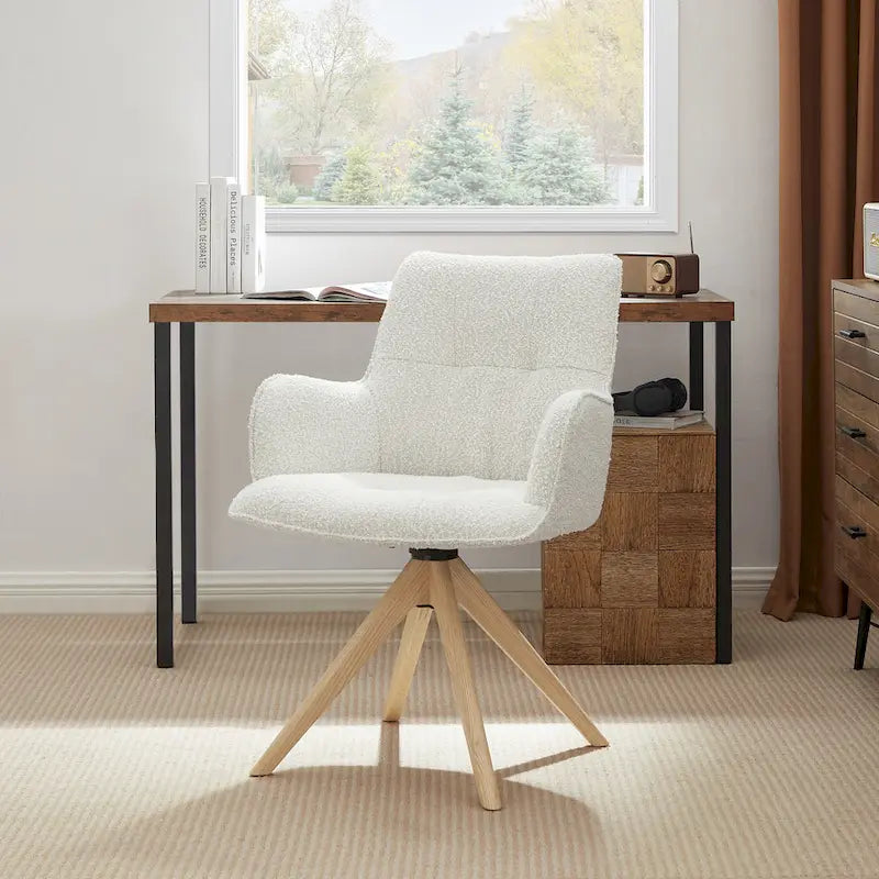 Art Leon Swivel Wood Accent Arm Chair