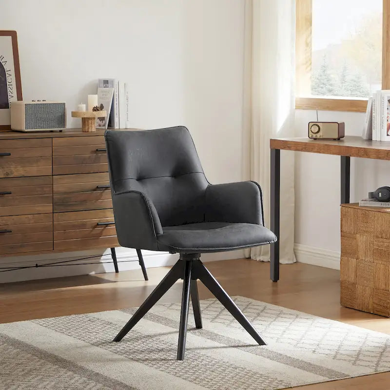 Art Leon Swivel Wood Accent Arm Chair