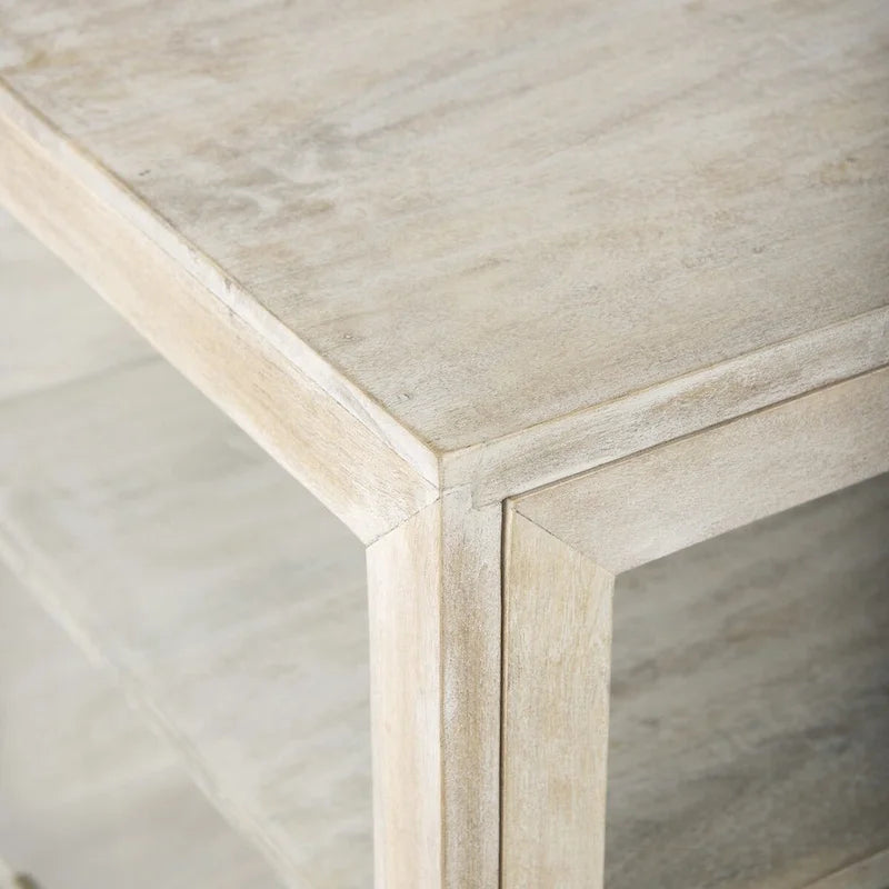 Rustic Weathered White and Gold Shadowbox Cabinet - 24 H x 22 W x 22 D