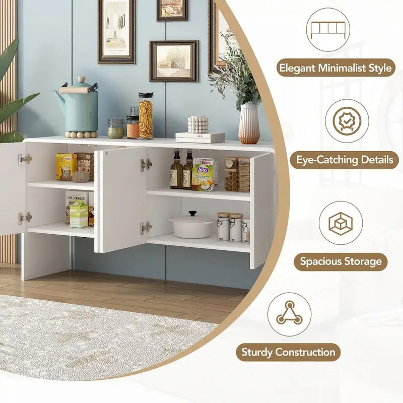 60L Large Storage Space with 4 Doors and Rebound Device - N/A