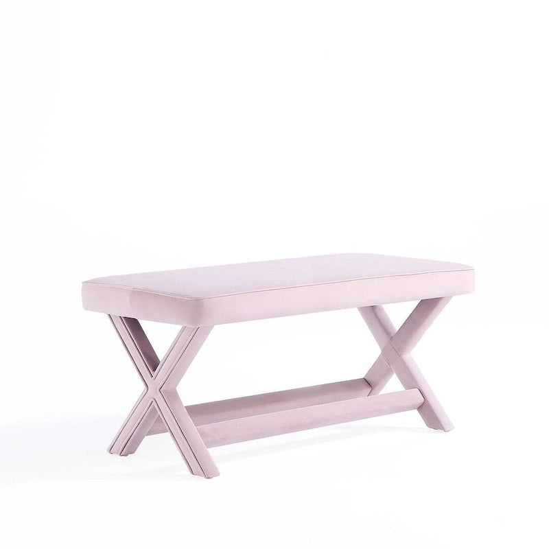 Manhattan Comfort Abigail Mid-Century Modern Velvet Upholstered Bench
