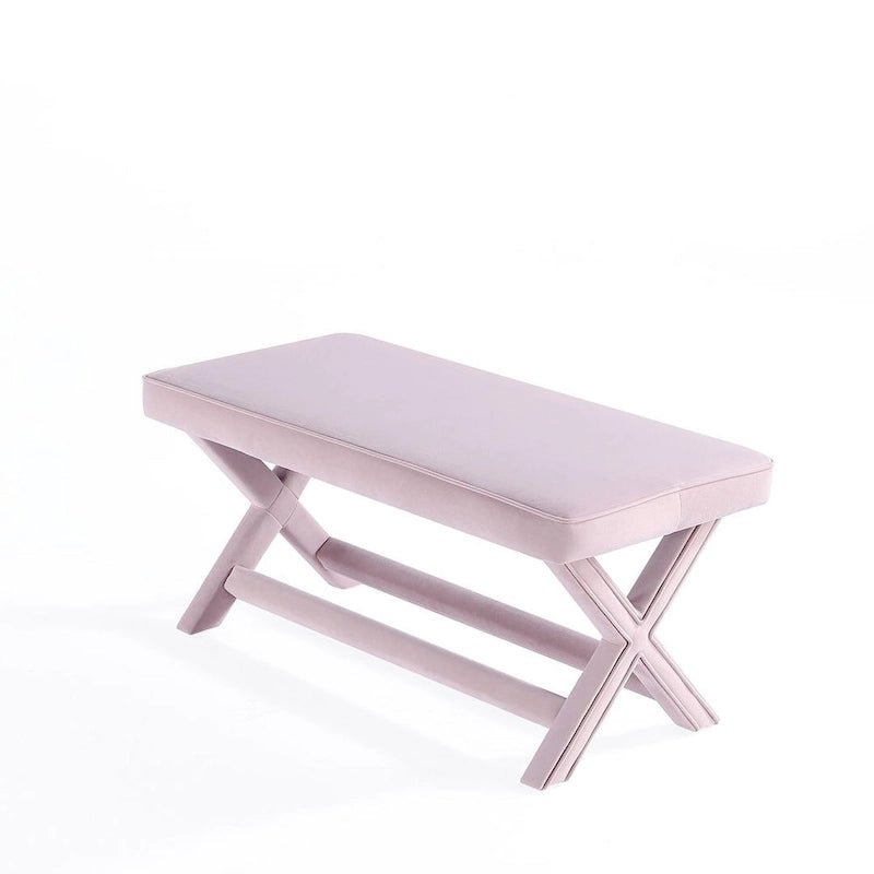 Manhattan Comfort Abigail Mid-Century Modern Velvet Upholstered Bench