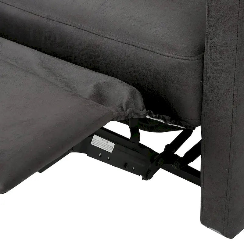 Modern Fabric Double Seat Recliner Chair with Plush Cushions by Christopher Knight Home