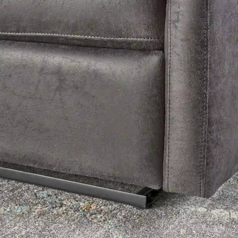 Modern Fabric Double Seat Recliner Chair with Plush Cushions by Christopher Knight Home