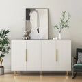 Black Modern Buffet Cabinet with Storage, Fluted Sideboard Large Buffet with Adjustable Shelves, Credenza, Accent Cabinet