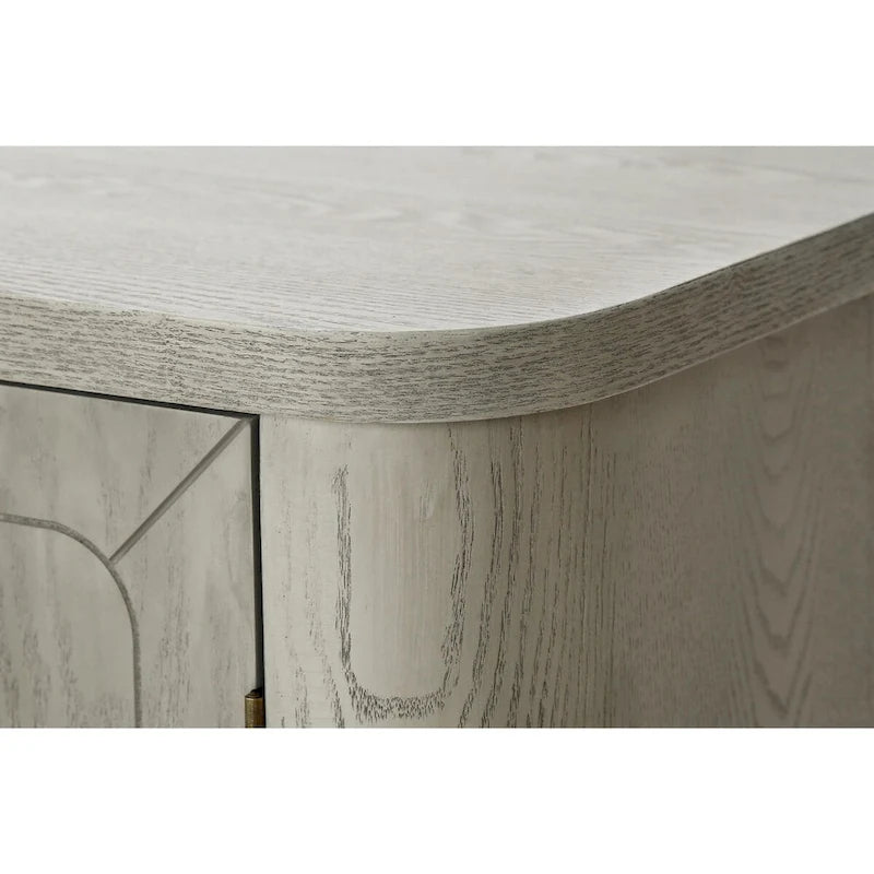 Curved Countertop Storage Cabinet with Four Doors