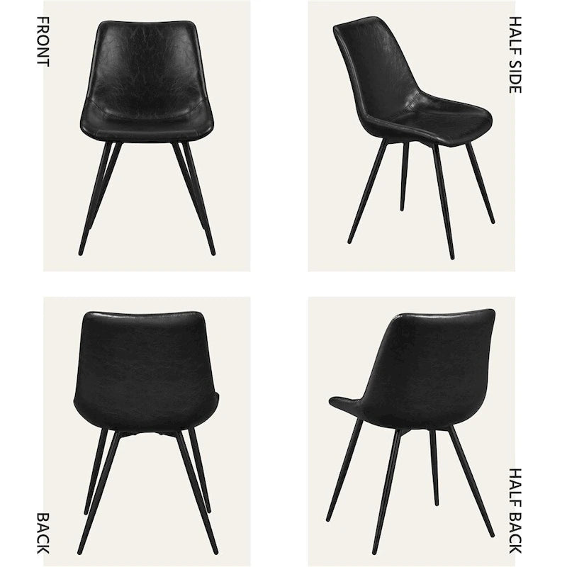 Yaheetech 2PCS Faux Leather Dining Chairs With Metal Legs - N/A