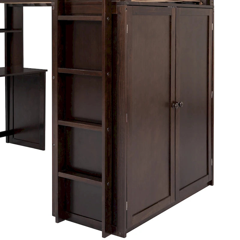 Loft Bed with Drawers, Desk and Wardrobe