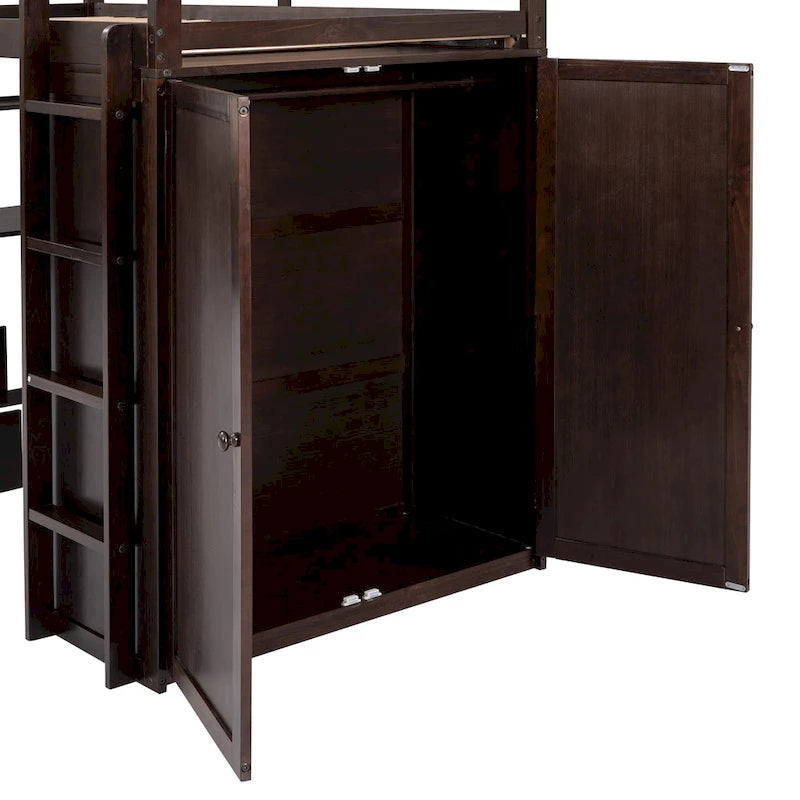 Loft Bed with Drawers, Desk and Wardrobe