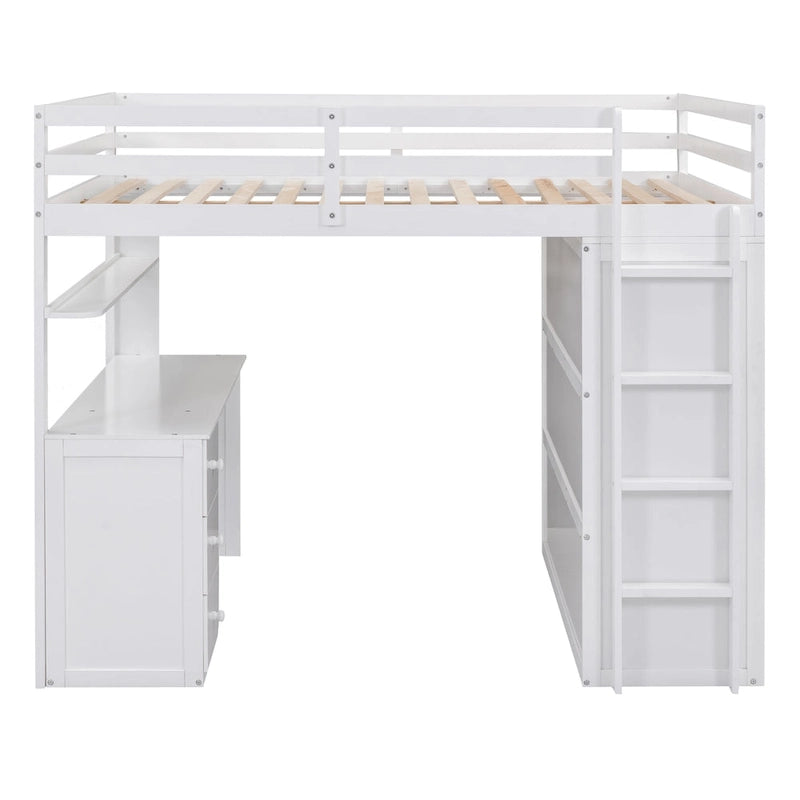Loft Bed with Drawers, Desk and Wardrobe