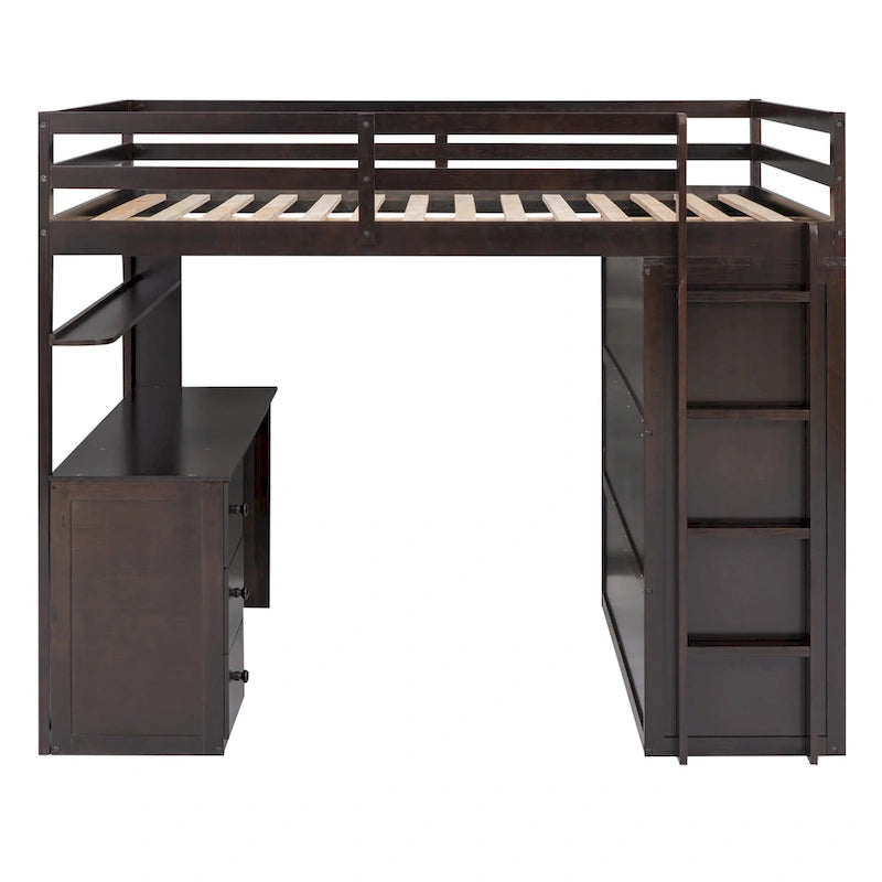 Loft Bed with Drawers, Desk and Wardrobe