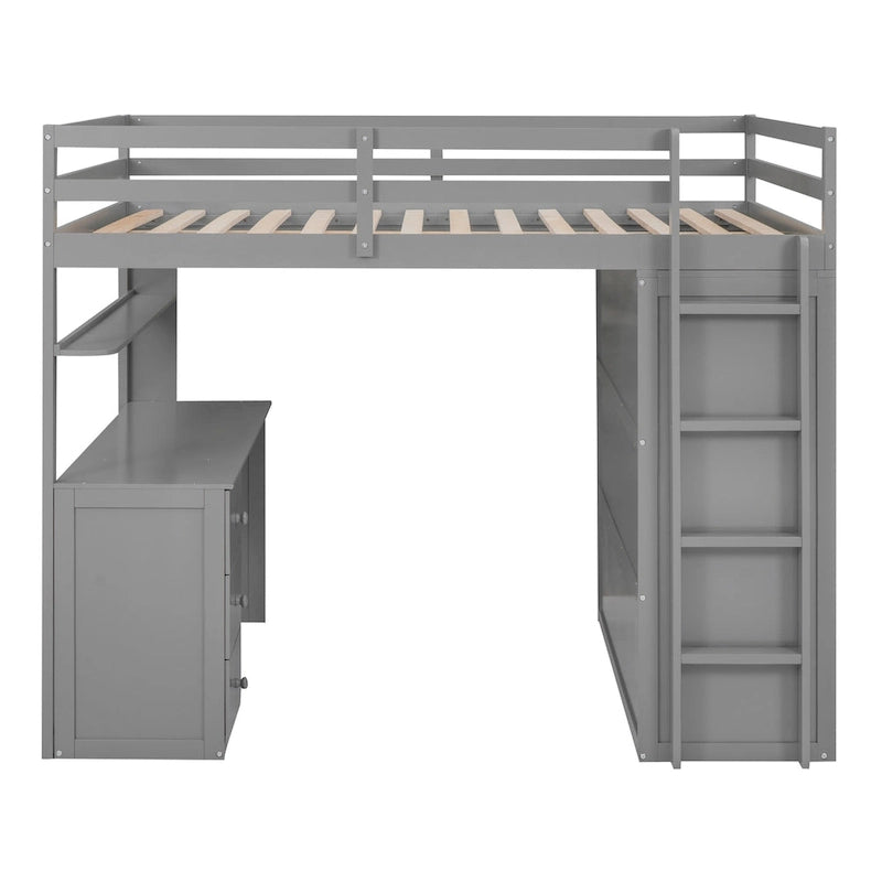 Loft Bed with Drawers, Desk and Wardrobe