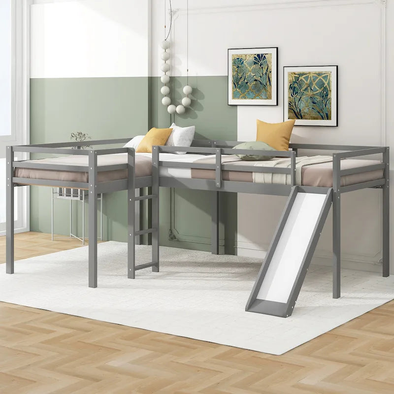 Loft Bed with Ladder and Slide