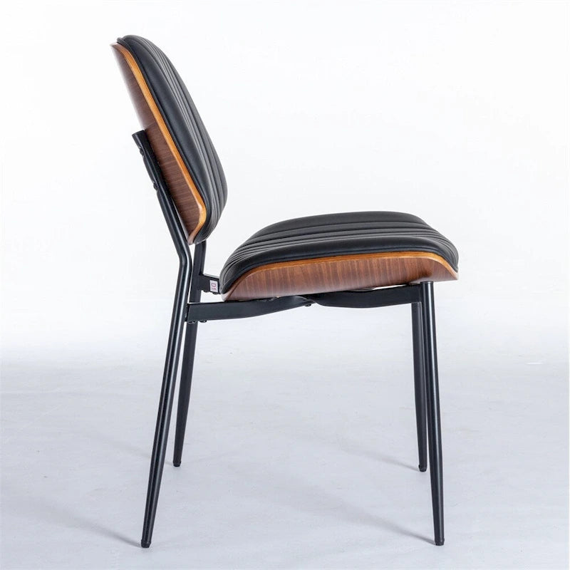 Dining Chairs Set of 2,Mid Century Modern Retro Faux Leather Chair
