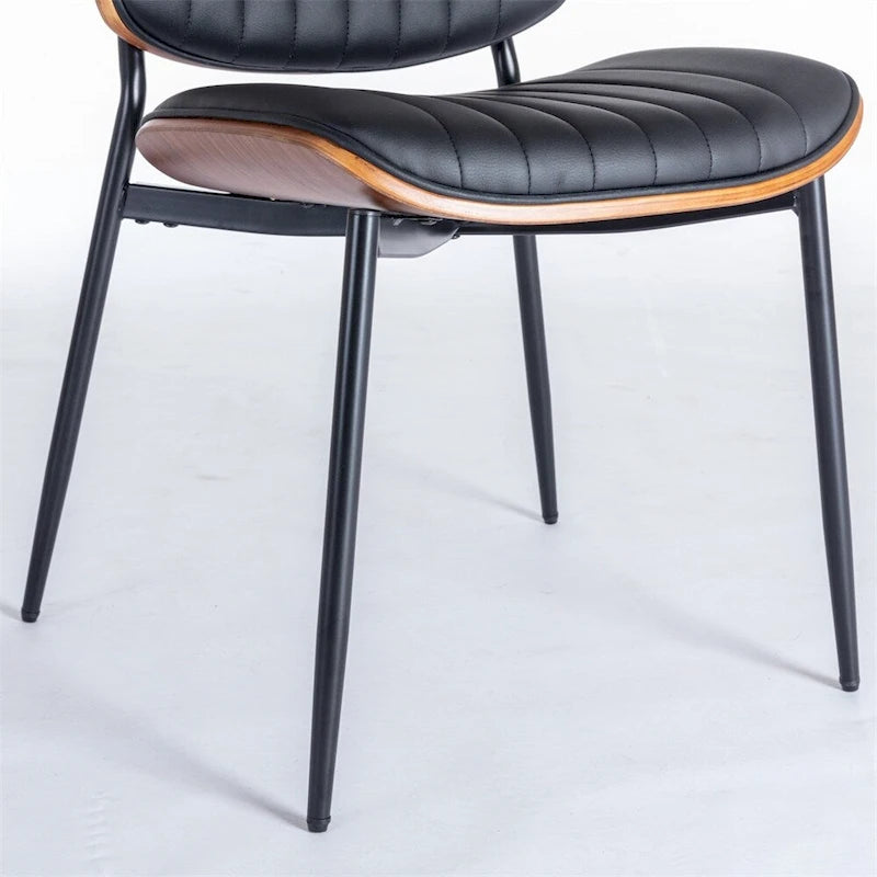Dining Chairs Set of 2,Mid Century Modern Retro Faux Leather Chair