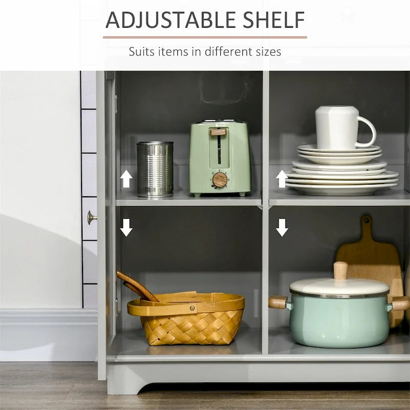 Buffet Cabinet with Drawers and Adjustable Shelves - N/A