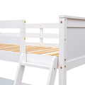 win Size Loft Bed with Shelves and Desk for Kids Teens Aldults, Wooden Loft Bed Frame with Lnclined Ladder and Safety Guardrail