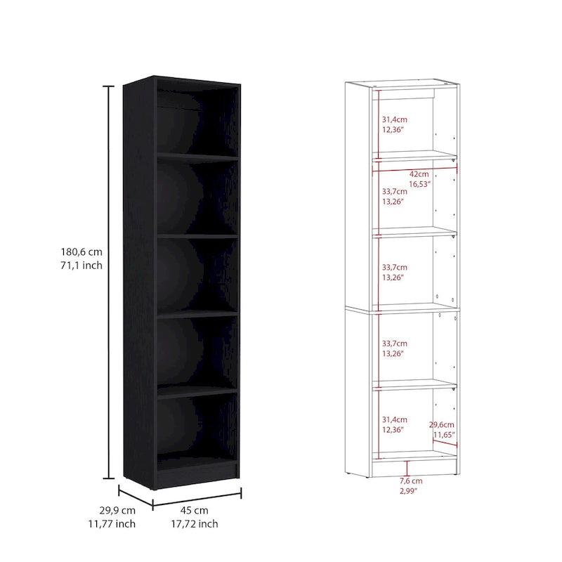 Kenyon 3pc Set 67 Wide 5-Shelf and Cabinet Bookcase