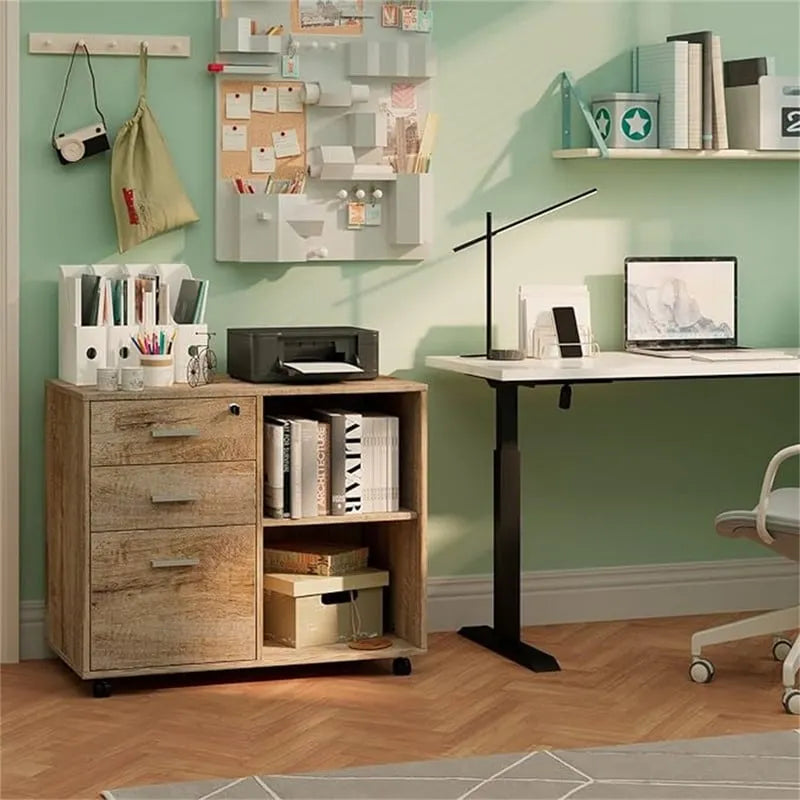Wood Filing Cabinet - 15.75D x 31.69W x 26.29H