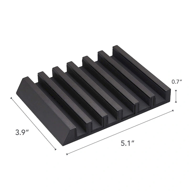 Yamazaki Home Phone and Tablet Stand - Aluminum, Aluminum - L 5.12 x W 3.94 x H 0.71 inches