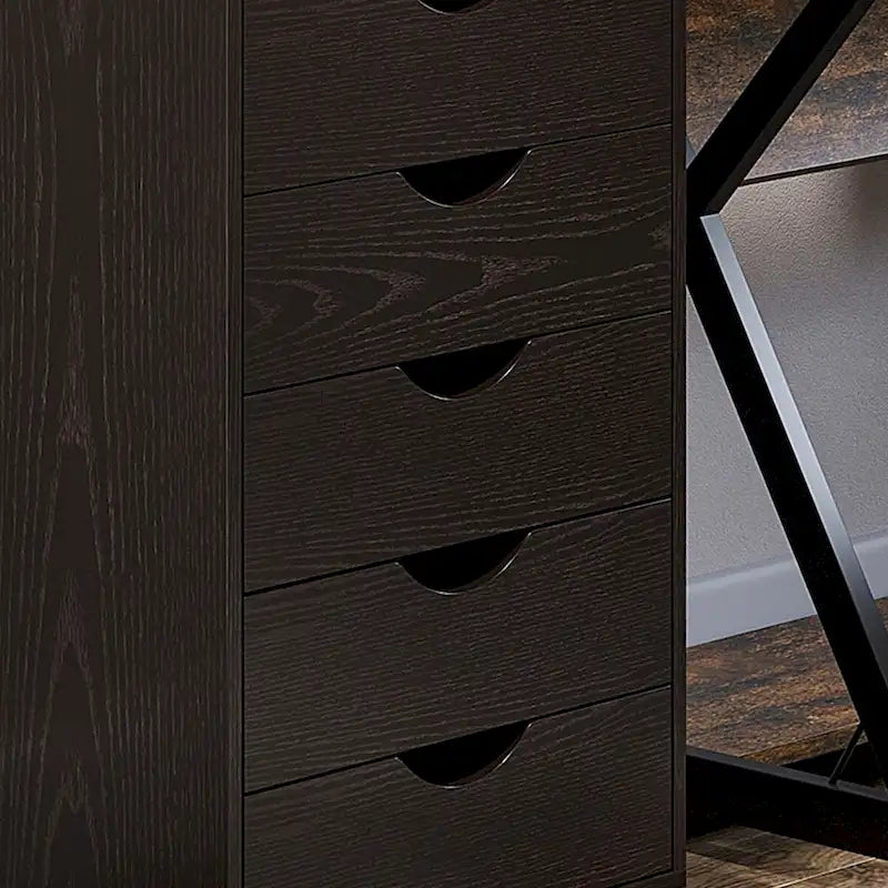 Nordic Minimalist Modern 5-Drawer File Cabinet Storage Organizer with Wheels