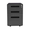 ApexDesk 3-Drawer Metal Mobile File Cabinet with Locking Keys & Casters