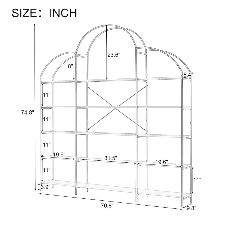 5 Tiers Office Bookcase Bookshelf