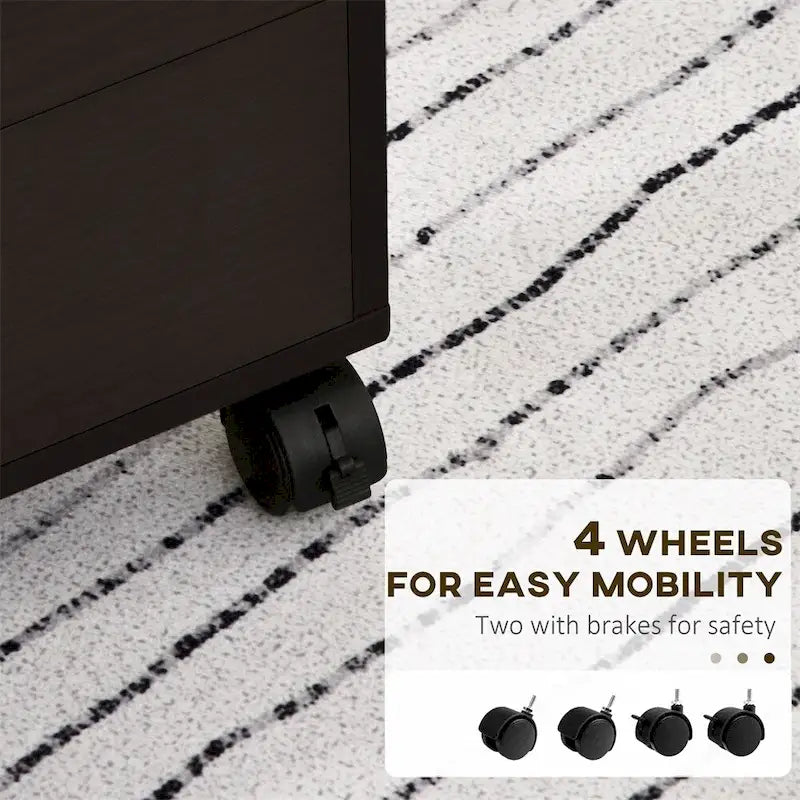 5 Drawer File Cabinet Storage Organizer Filing Cabinet with Wheels