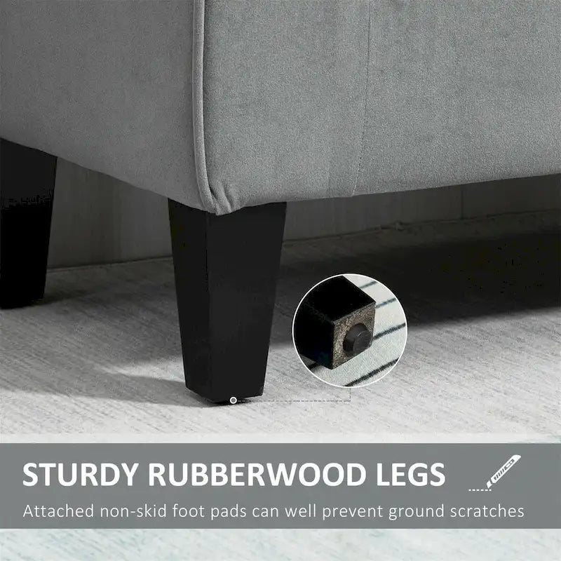 Button-Tufted Storage Ottoman Bench