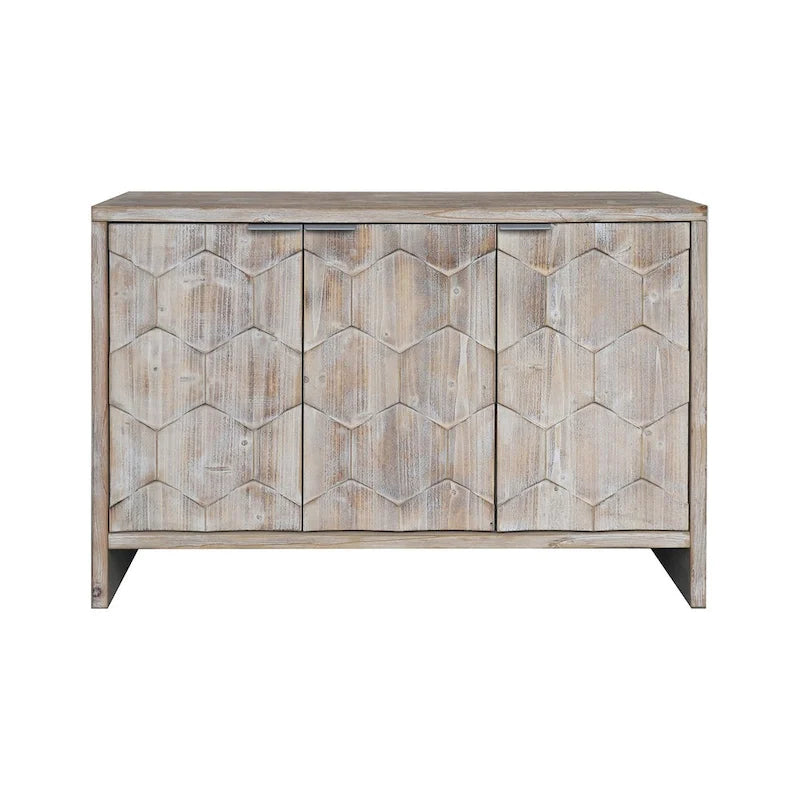 3 Door Wooden Cabinet Sideboard Buffet - N/A