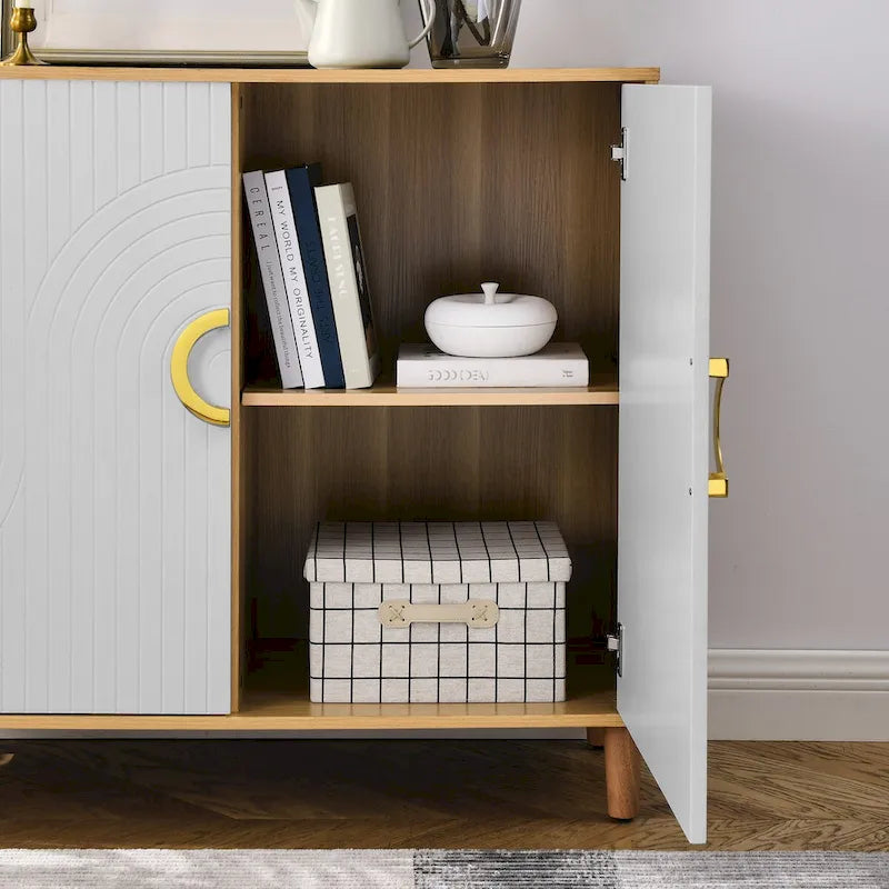 storage cabinet with doors and shelves,MDF feature cabinet with adjustable shelves, freestanding sideboard buffet cabinet