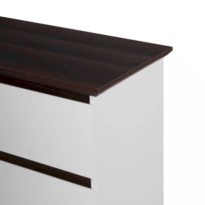 5 Drawer Dresser with Wood Color Top, Small Dresser for Kids Bedroom, Living Room