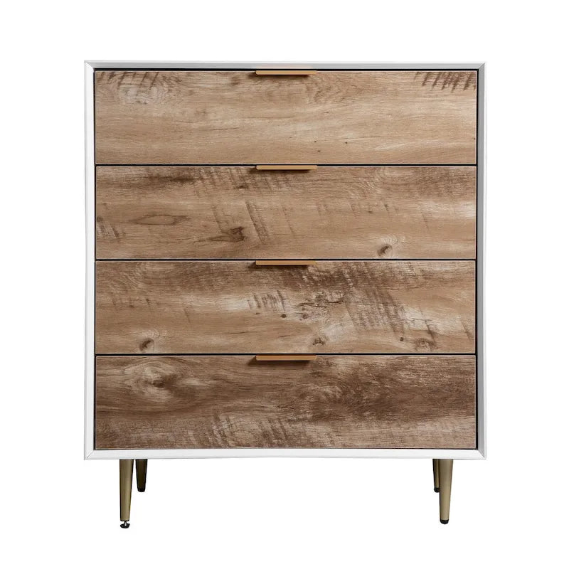 Wooden Tall 4 Drawer Dresser