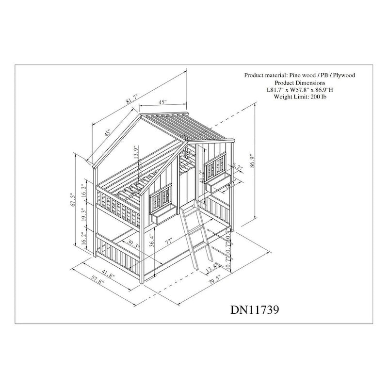 win over Twin House Bunk Bed with Roof