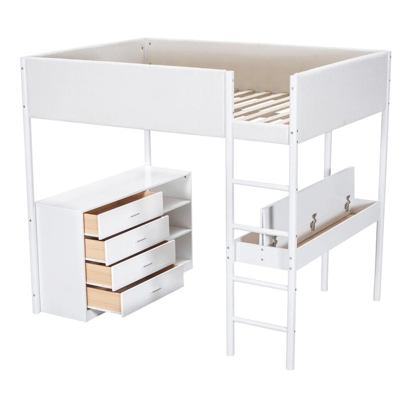 Teddy Fleece Loft Bed Wood Bed