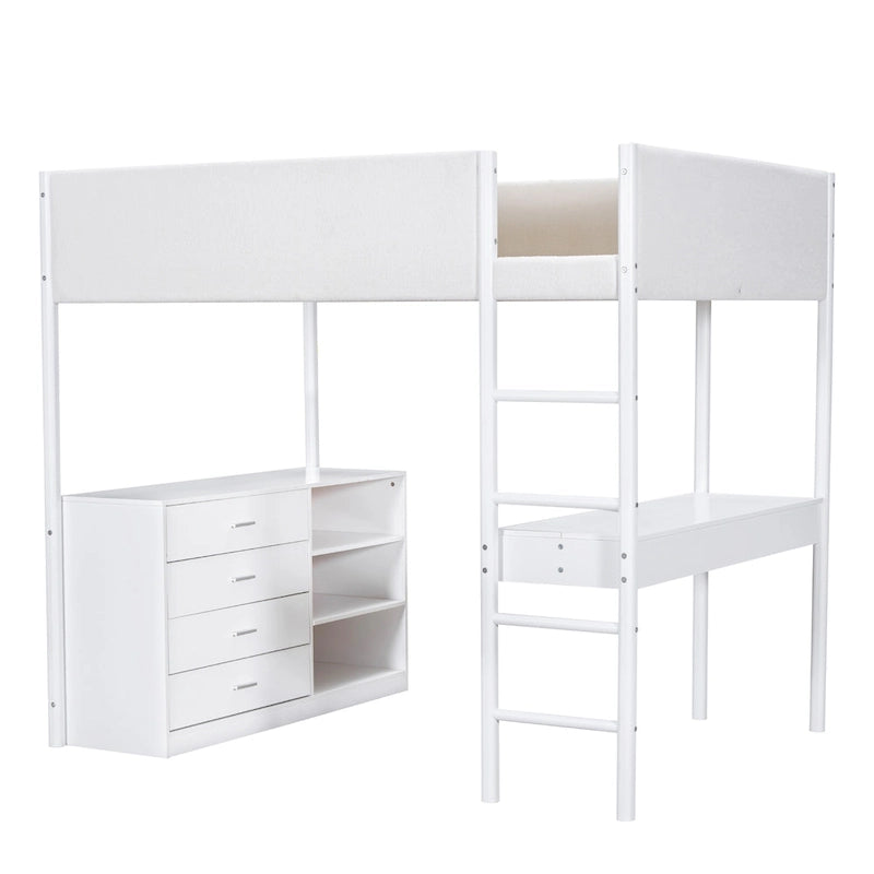 Teddy Fleece Loft Bed Wood Bed