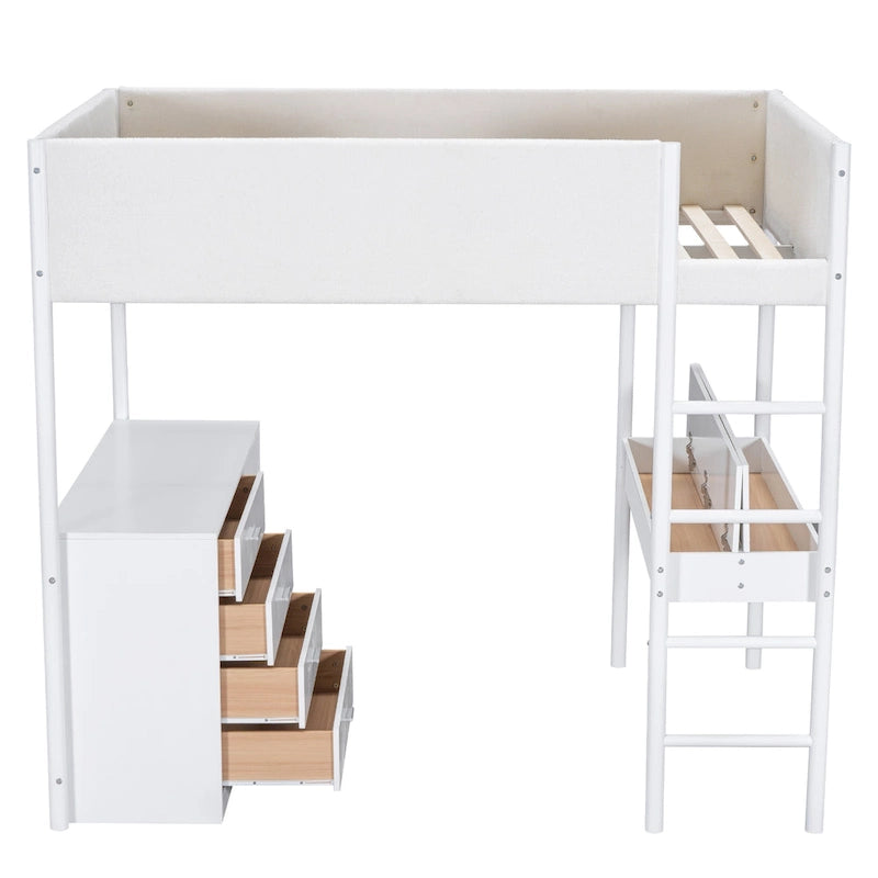 Teddy Fleece Loft Bed Wood Bed