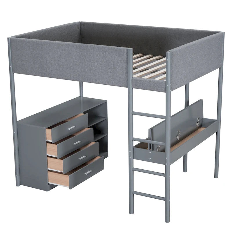 Teddy Fleece Loft Bed Wood Bed