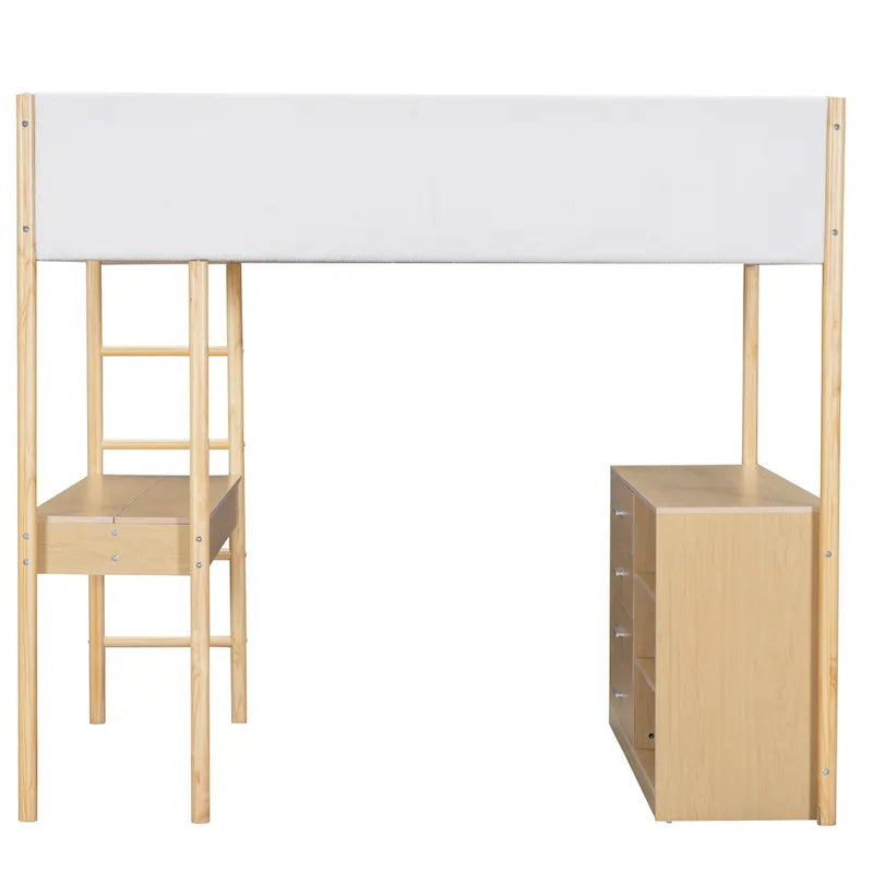 Teddy Fleece Loft Bed Wood Bed