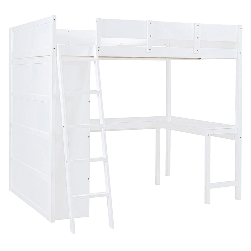 Nestfair Full Size Loft Bed with Desk and Shelf