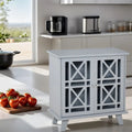 Anti-Toppling Wood Kitchen Storage Cabinet with Doors - N/A